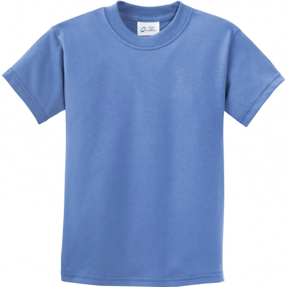 Ultramarine Blue Port & Company Essential Logo T-Shirt - Youth