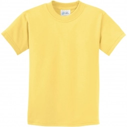 Daffodil Yellow Port & Company Essential Logo T-Shirt - Youth