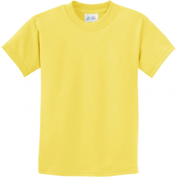 Yellow Port & Company Essential Logo T-Shirt - Youth - Colors