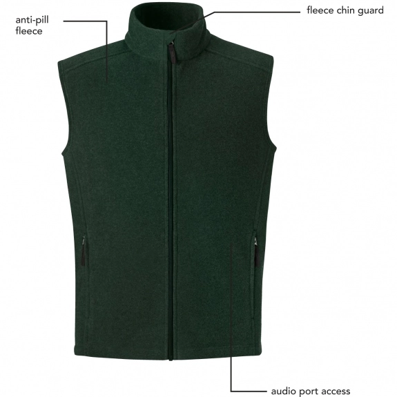 Features - Core365 Journey Fleece Custom Vest - Men's