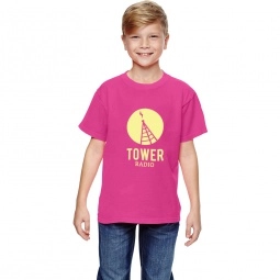 Neon Pink Comfort Colors Garment Dyed Custom T-Shirts - Youth