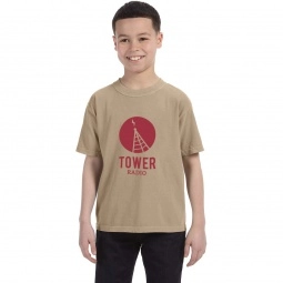 Khaki Comfort Colors Garment Dyed Custom T-Shirts - Youth