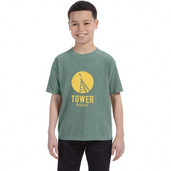Light Green Comfort Colors Garment Dyed Custom T-Shirts - Youth