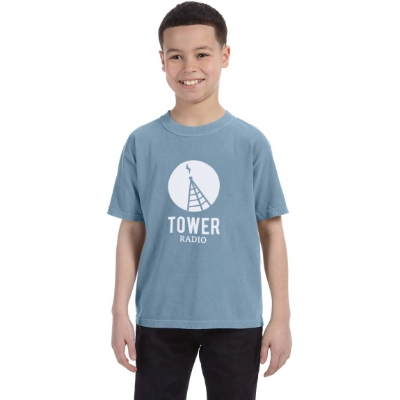 Ice Blue Comfort Colors Garment Dyed Custom T-Shirts - Youth