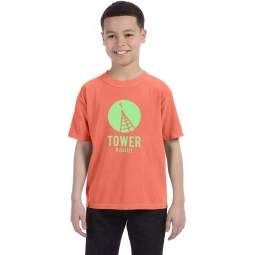 Bright Salmon Comfort Colors Garment Dyed Custom T-Shirts - Youth