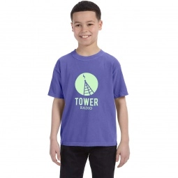 Periwinkle Comfort Colors Garment Dyed Custom T-Shirts - Youth