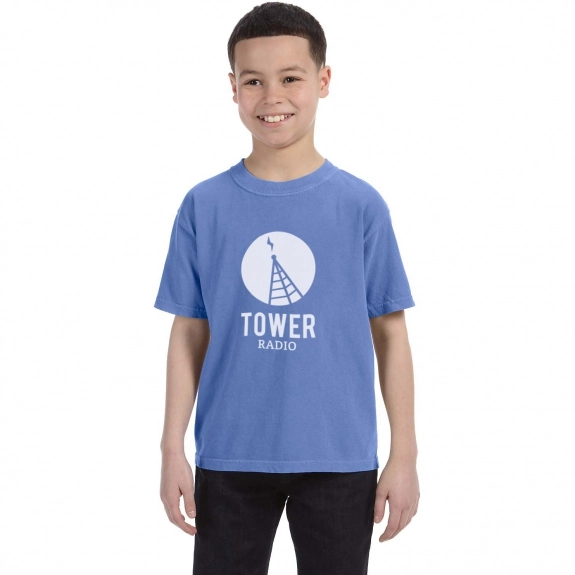 Mystic Blue Comfort Colors Garment Dyed Custom T-Shirts - Youth