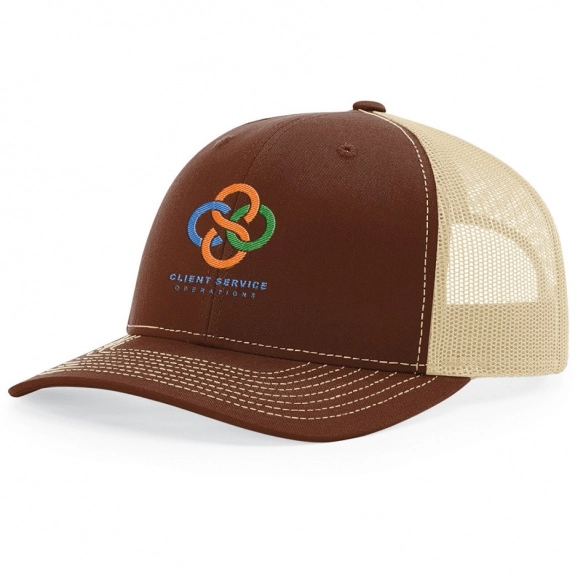 Brown/Khaki Richardson Trucker Snapback Custom Hat