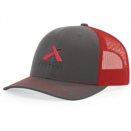 Charcoal/Red Richardson Trucker Snapback Custom Hat