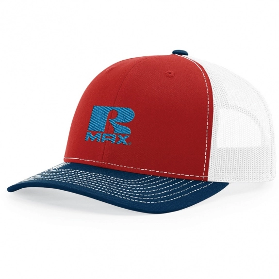 Red/White/Navy Richardson Trucker Snapback Custom Hat
