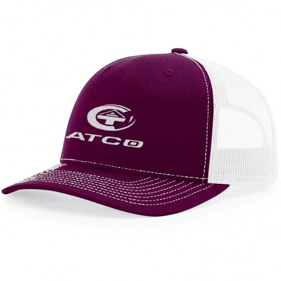 Maroon/White Richardson Trucker Snapback Custom Hat