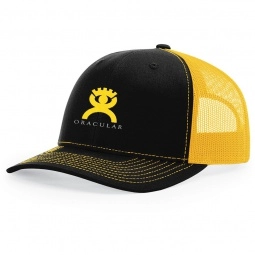 Black/Gold Richardson Trucker Snapback Custom Hat