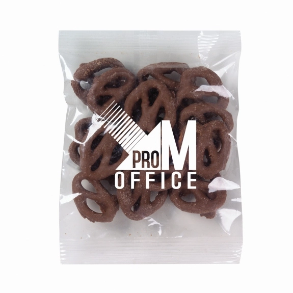 Chocolate Covered Mini Pretzels Custom Snack Pack - 2 oz. | ePromos