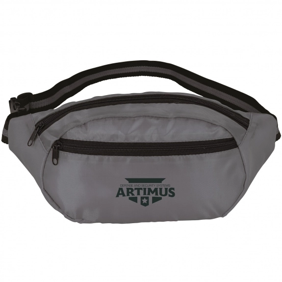 Charcoal Oval Promotional Fanny Pack