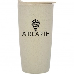Natural - Colored Wheat Straw Promotional Tumbler w/ Lid - 20 oz.
