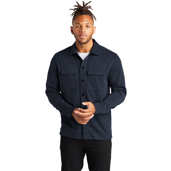 Front - Mercer + Mettle&#174; Double-Knit Custom Snap Jacket - Men's