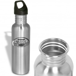 Silver Stainless Steel Promotional Sports Bottle - 26 oz.