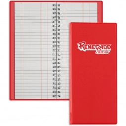 Red Wire Bound Tally Book Personalized Jotter 