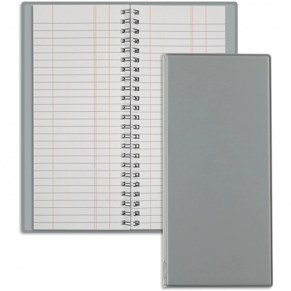Grey Wire Bound Tally Book Personalized Jotter 