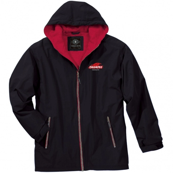 Black/Red Charles River Enterprise Nylon Custom Jacket - Men's