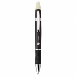 Black Viva Ballpoint Promotional Pen & Highlighter w/ Black Comfort Grip