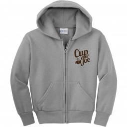 Port & Company® Ultimate Full Zip Custom Hooded Sweatshirt - Youth - Heathers