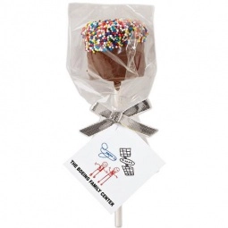 White Full Color Custom Chocolate Covered Marshmallow Pops - Rainbow Nonpar
