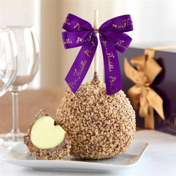 Clear Jumbo Custom Chocolate Covered Caramel Apple - Toffee and Nuts