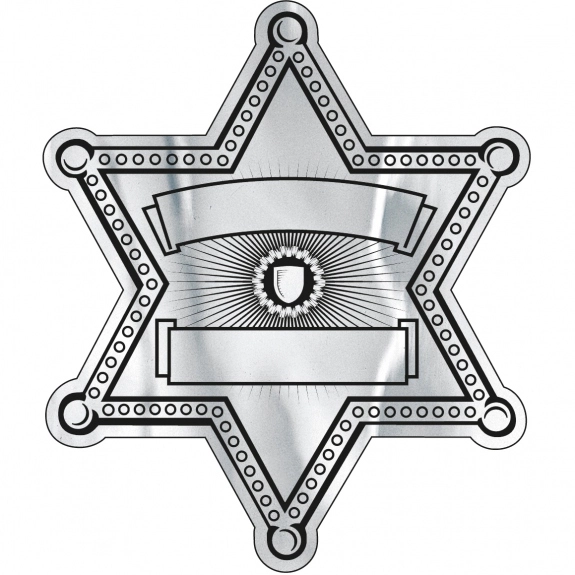 Shiny Silver Sheriff Badge Lapel Sticker Custom Sticker Rolls