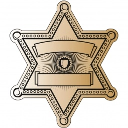 Matte Gold Sheriff Badge Lapel Sticker Custom Sticker Rolls