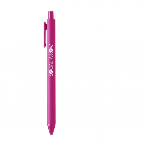 Pink Full Color Vibrant Retractable Gel Custom Pen