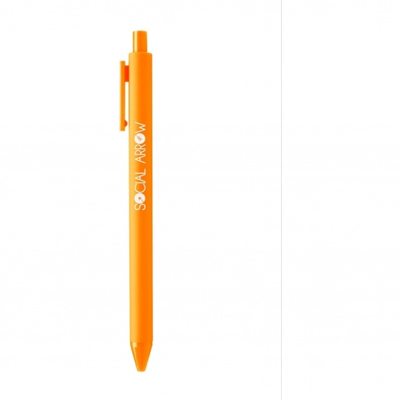 Orange Full Color Vibrant Retractable Gel Custom Pen