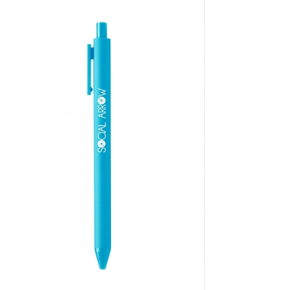 Bright Blue Full Color Vibrant Retractable Gel Custom Pen