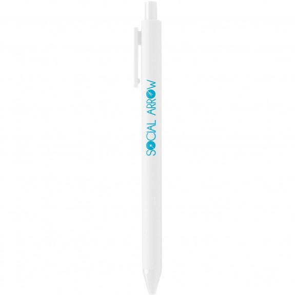 White Full Color Vibrant Retractable Gel Custom Pen