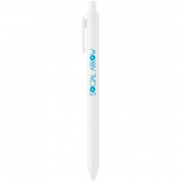 White Full Color Vibrant Retractable Gel Custom Pen