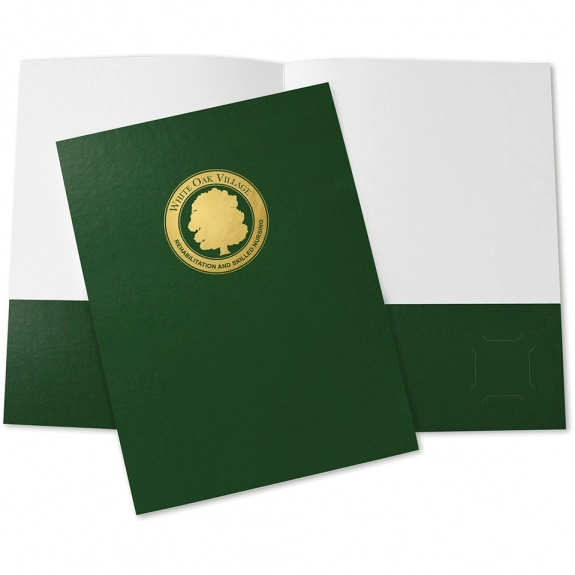 Green Classic Glossy Presentation Custom Folders - 9"w x 12"h
