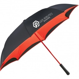 Red - StrombergBrand Manual Inversion Custom Umbrella - 46"
