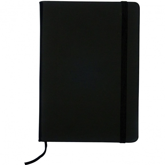 Black - Elastic Closure Lined Custom Notebook - 5"w x 7"h
