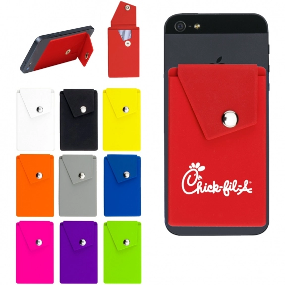 Collage Silicone Custom Phone Wallet w/ Stand