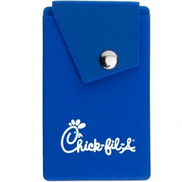 Blue Silicone Custom Phone Wallet w/ Stand
