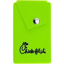 Lime Green Silicone Custom Phone Wallet w/ Stand