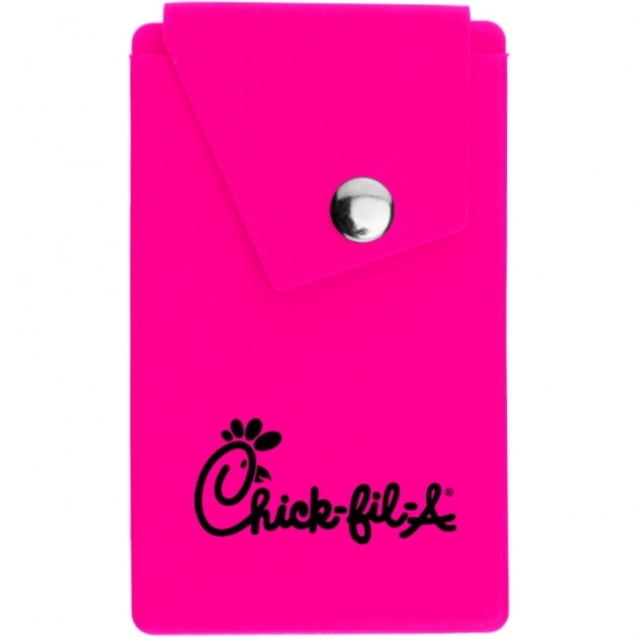 Pink Silicone Custom Phone Wallet w/ Stand