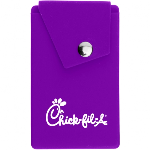Purple Silicone Custom Phone Wallet w/ Stand