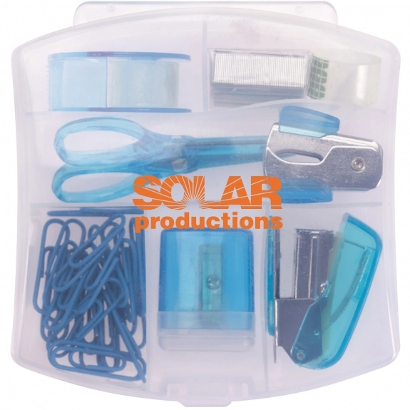 Trans Blue 10-in-1 Promotional Office Supply Kit