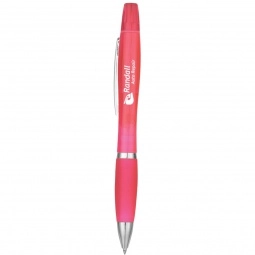 Translucent Pink Germ Free Antimicrobial Twin-Write Custom Highlighter Pen 
