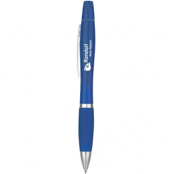 Translucent Blue Germ Free Antimicrobial Twin-Write Custom Highlighter Pen 