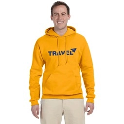 Gold JERZEES NuBlend Fleece Logo Pullover Hooded Sweatshirt - Colors