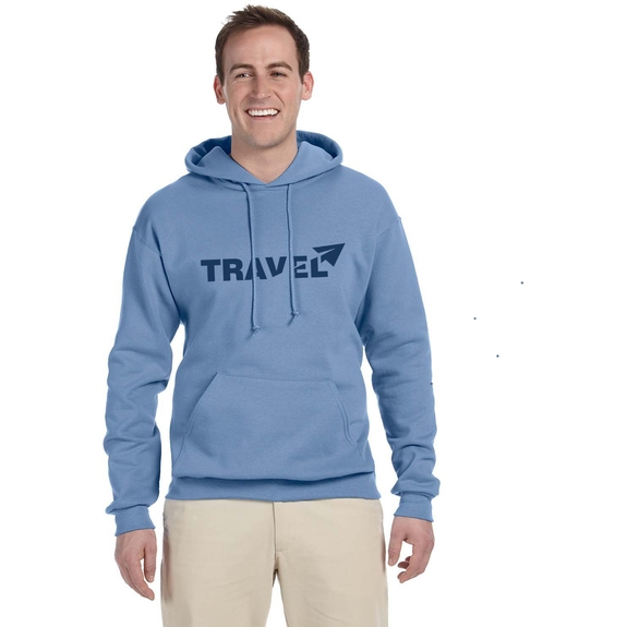 Light Blue JERZEES NuBlend Fleece Logo Pullover Hooded Sweatshirt - Colors
