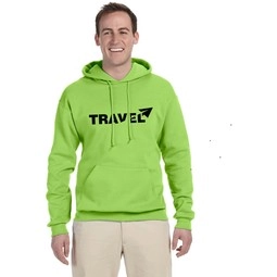 Neon Green JERZEES NuBlend Fleece Logo Pullover Hooded Sweatshirt - Colors
