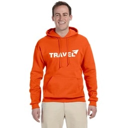 Safety Orange JERZEES NuBlend Fleece Logo Pullover Hooded Sweatshirt - Colo